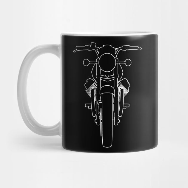 Moto Guzzi 850-T outline graphic (white) by soitwouldseem
